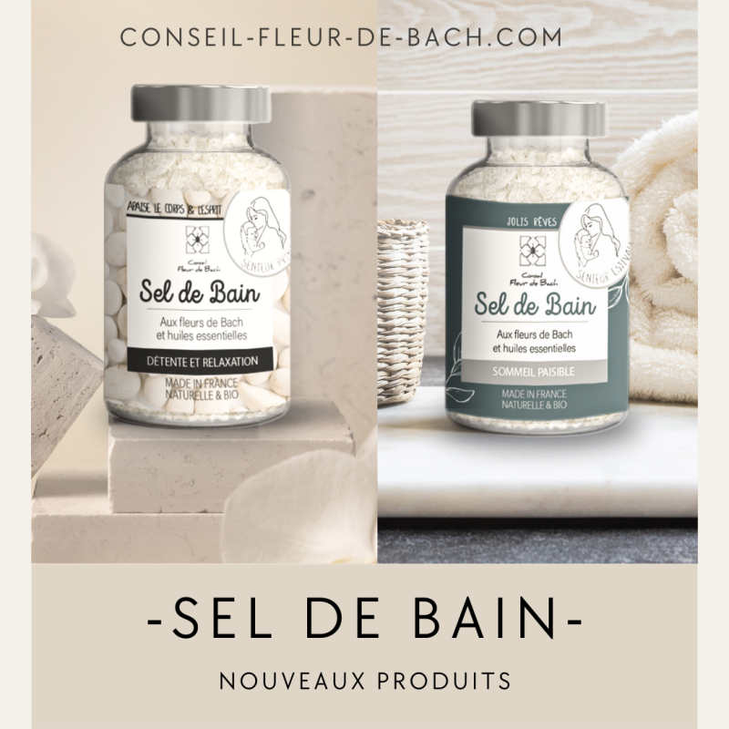 Sel de bain aux fleurs de Bach et aux Huiles essentielles - Sommeil BIO