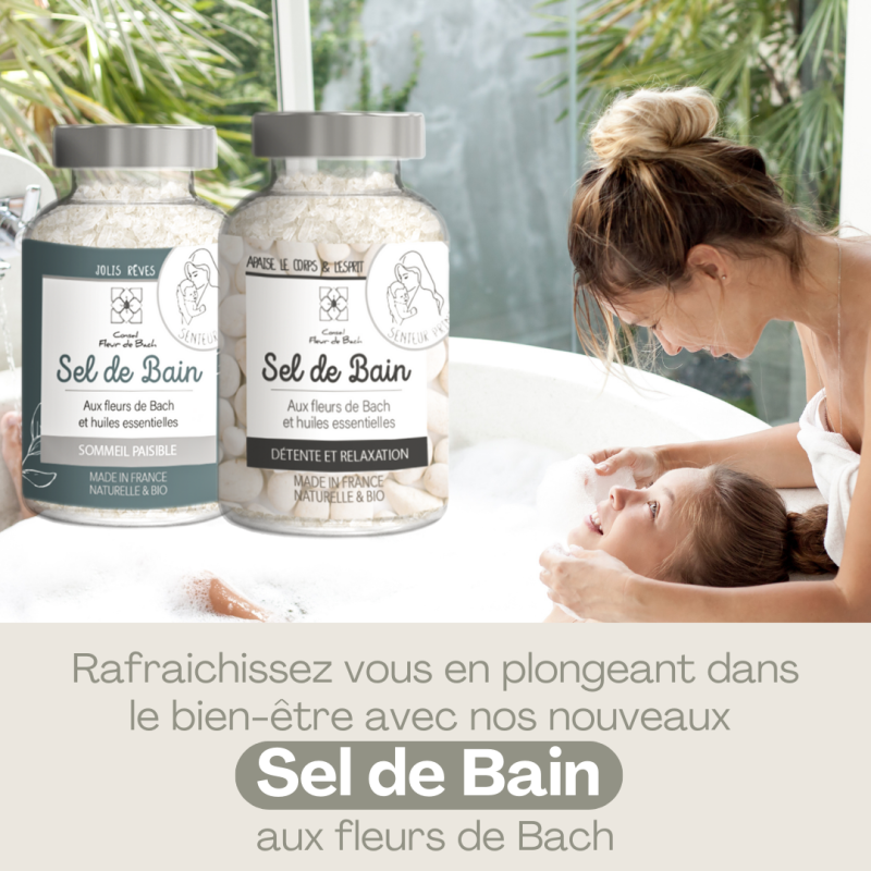 Sel de bain aux fleurs de Bach et aux Huiles essentielles - Sommeil BIO