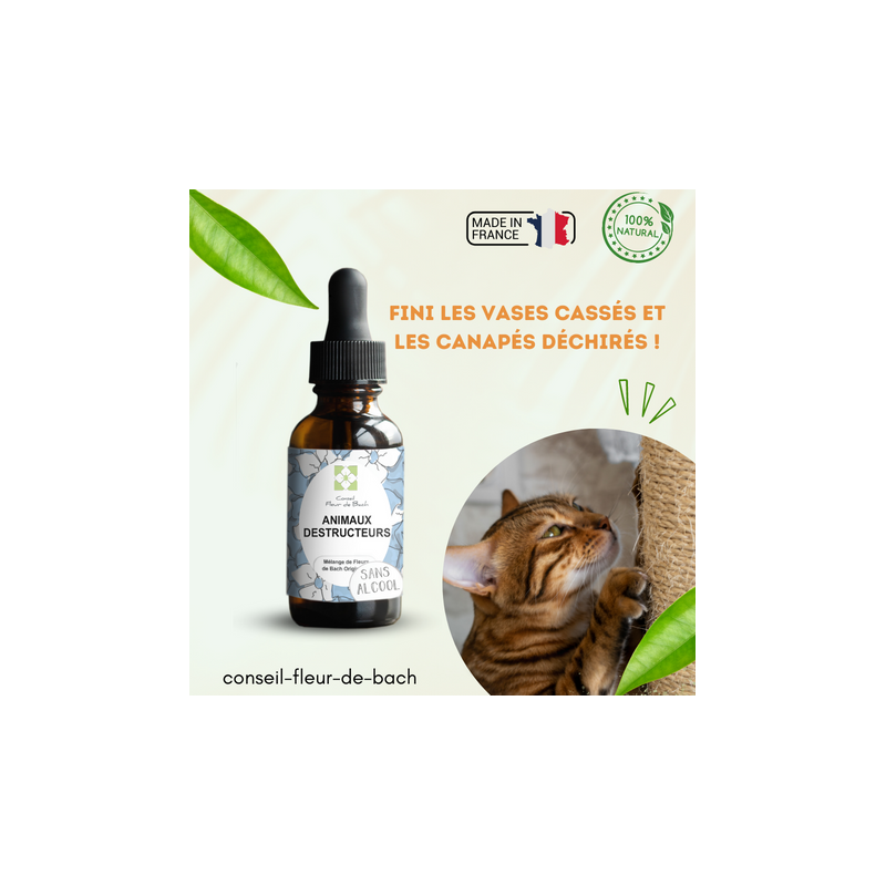 Fleurs de Bach Animaux Destructeurs sans alcool- Produit naturel
