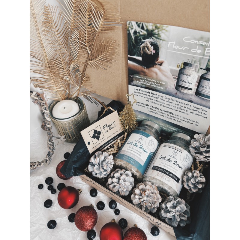 Coffret de sels de Bain aux fleurs de Bach et aux huiles essentielles