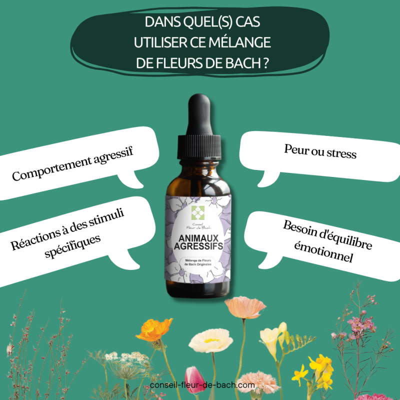 Fleurs de Bach Animaux Agressifs un mélange efficace pour son bien-être