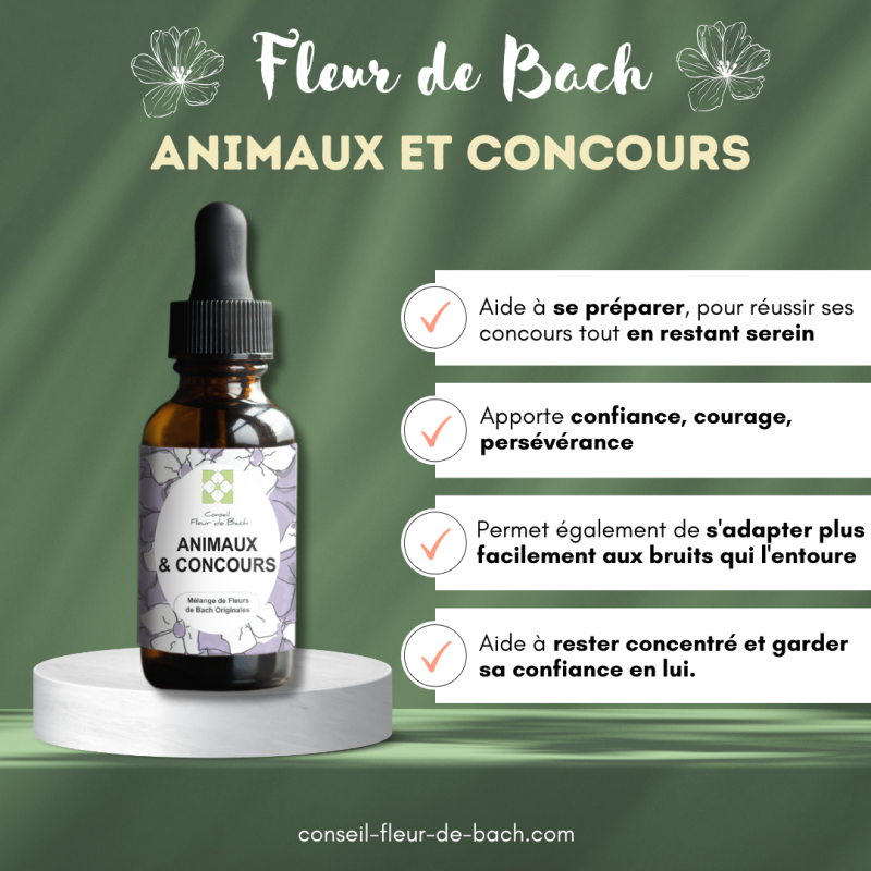 Fleurs de Bach Animaux et Concours