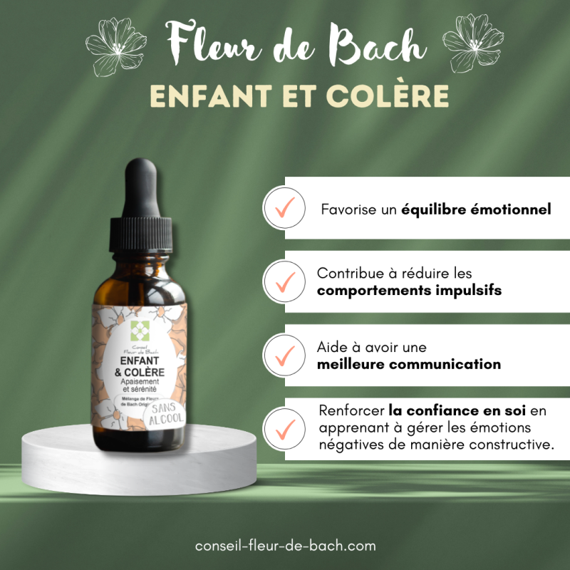 Fleurs de Bach Enfants Sans Alcool - Pour les enfants colereux