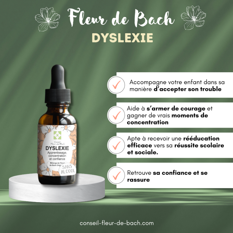 Fleurs de Bach Dyslexie- Pour retrouver confiance en soi à l'école