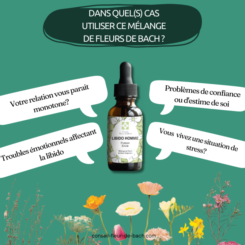 Fleur de Bach Blocage sexuel pour Homme un mélange pour les Pannes passagères