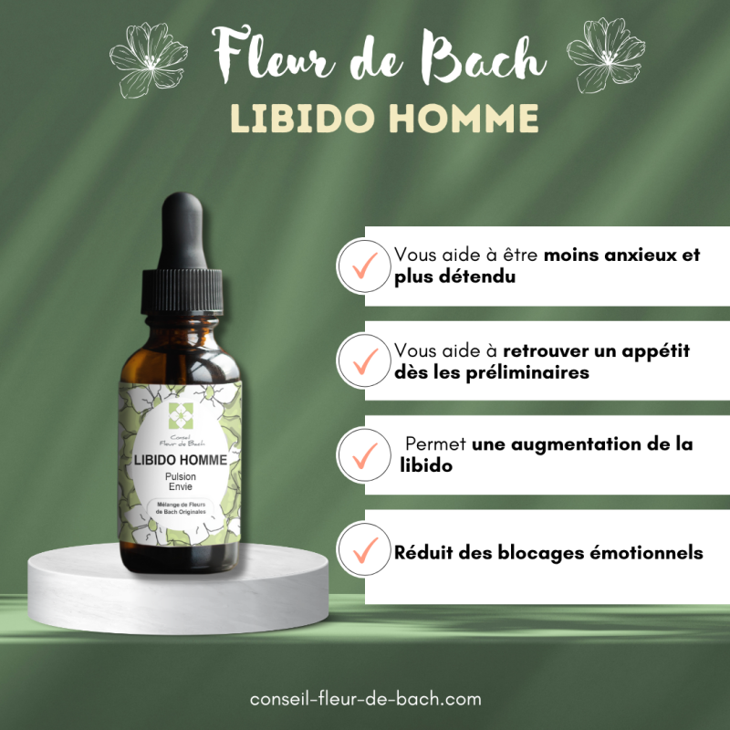 Fleur de Bach Blocage sexuel pour Homme un mélange pour les Pannes passagères