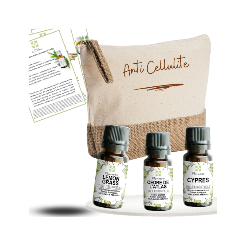 Pack « Stop Cellulite »  Huiles essentielles  & 1 Huile Végétale