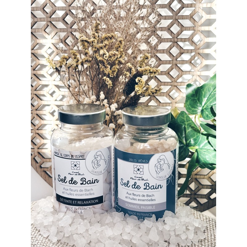 Coffret de sels de Bain aux fleurs de Bach et aux huiles essentielles