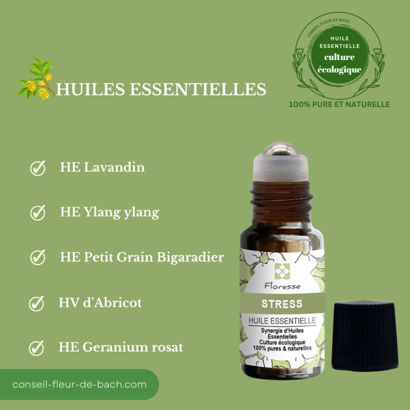 Mélange d'huiles essentielles pour le stress  en Roll-on- SOS idéal