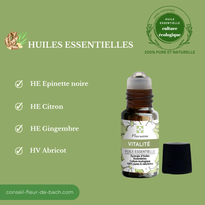 Roll-on d'huiles essentielles Vitalité - Energie assuré
