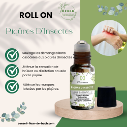 Roll-on d'Huiles Essentielles Piqûres d'insectes - Conseil fleur de Bach