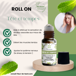 Mélange d'huiles essentielles en roll-on Maux de tête pour calmer les douleurs