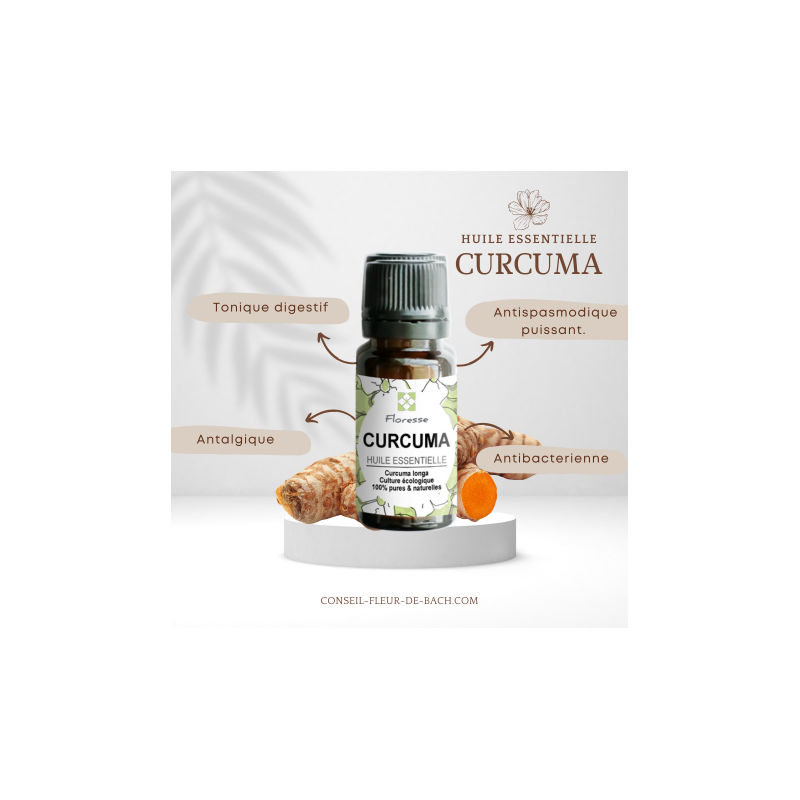 Huile Essentielle de curcuma -100% Pure, Naturelle, Intégrale.