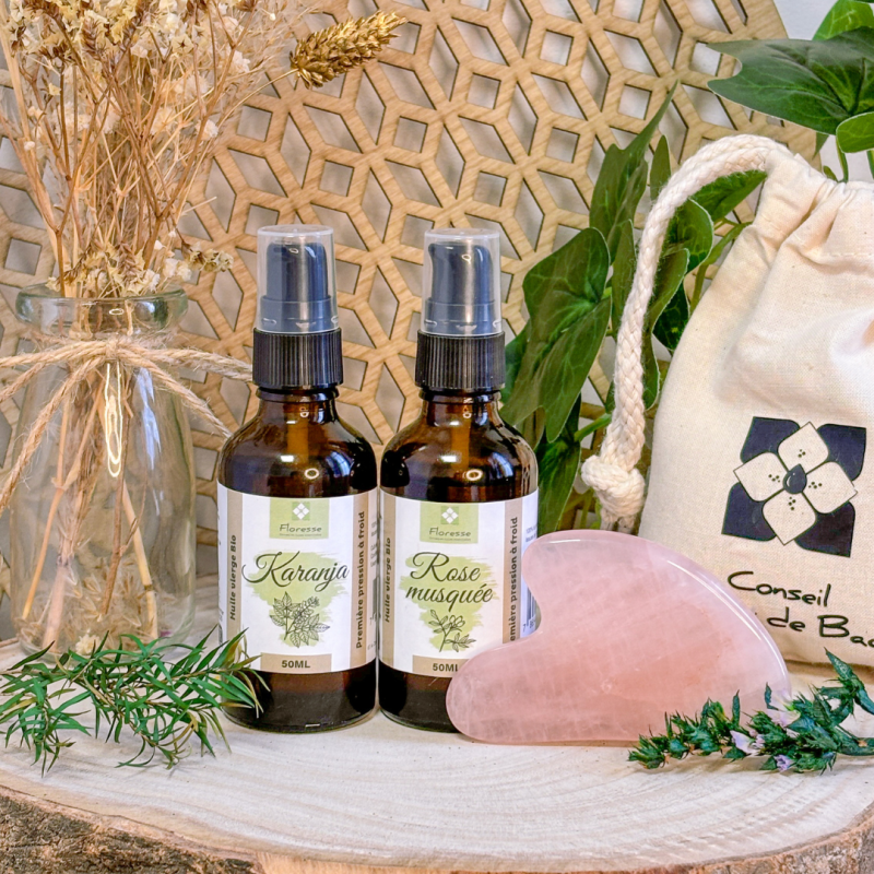 PEAUX LUMINEUSE - DUO HUILES VEGETALES + GUA SHA