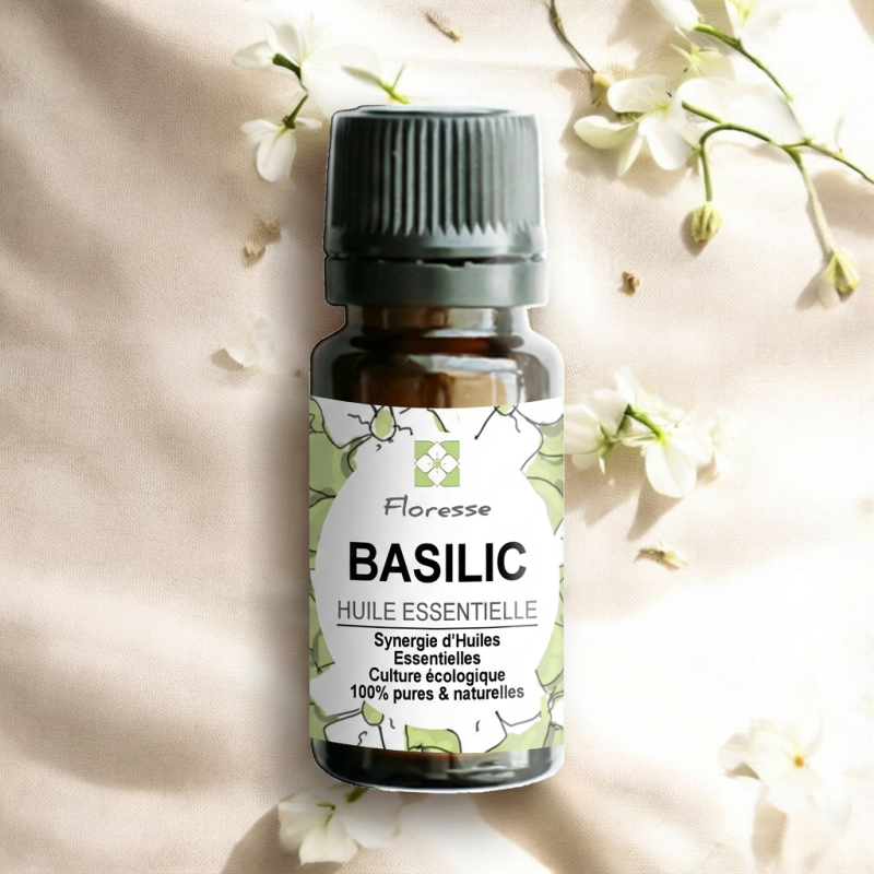 Huile Essentielle de Basilic -100% Pure, Naturelle, Intégrale.