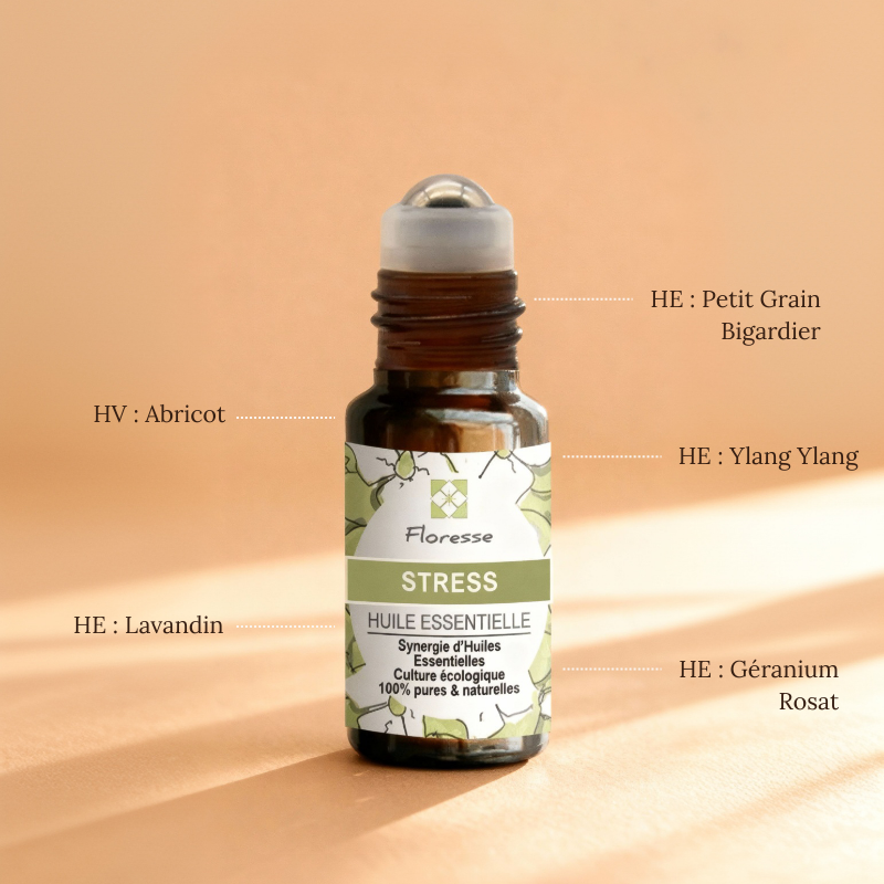Mélange d'huiles essentielles pour le stress  en Roll-on- SOS idéal