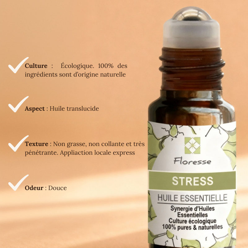 Mélange d'huiles essentielles pour le stress  en Roll-on- SOS idéal